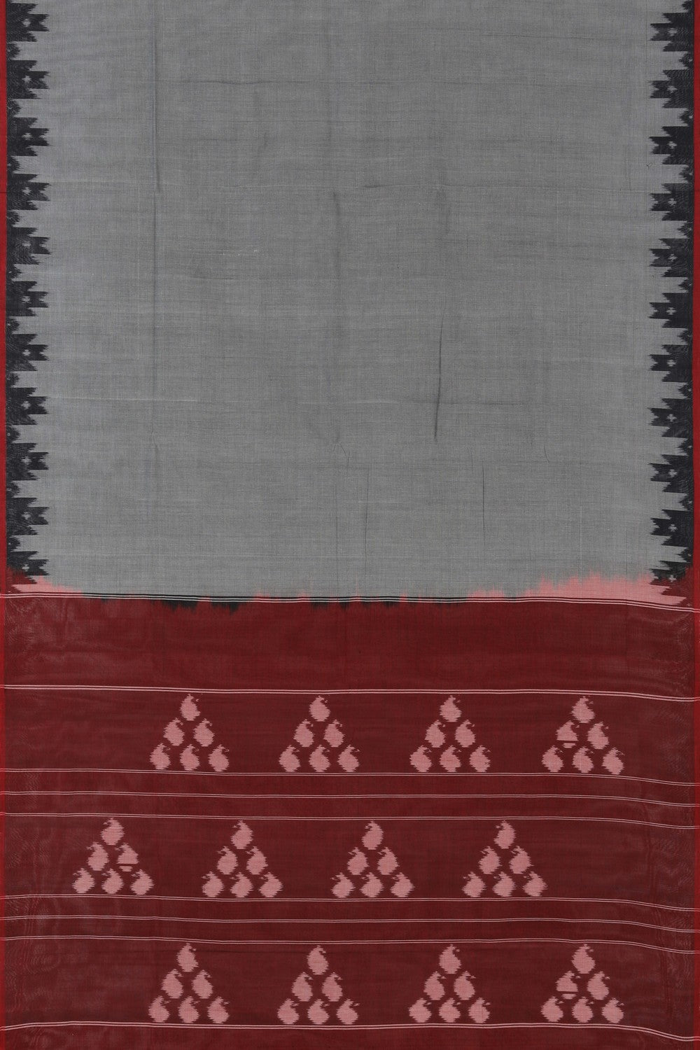 Image of Pochampally Ikat Grey Saree